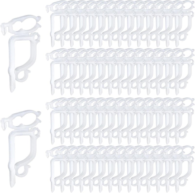 Doratale 100 Pcs Christmas Light Clips, All Purpose Holiday Light Clips Outdoor Gutter Hook for Christmas Decoration String Lights, Weatherproof Outdoor Mini Lights Clip for C6, C7, C9, Rope, Icicle Lights - Image 1